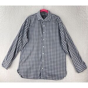 John W. Nordstrom‎ Plaid Button-Down Dress Shirt Mens Long Sleeve Size 17"